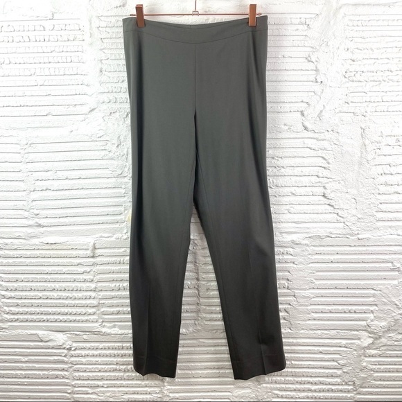 Lafayette 148 New York Gray Stretch Wool Straight Leg Trouser Side Zipper Size 4 - Picture 1 of 15